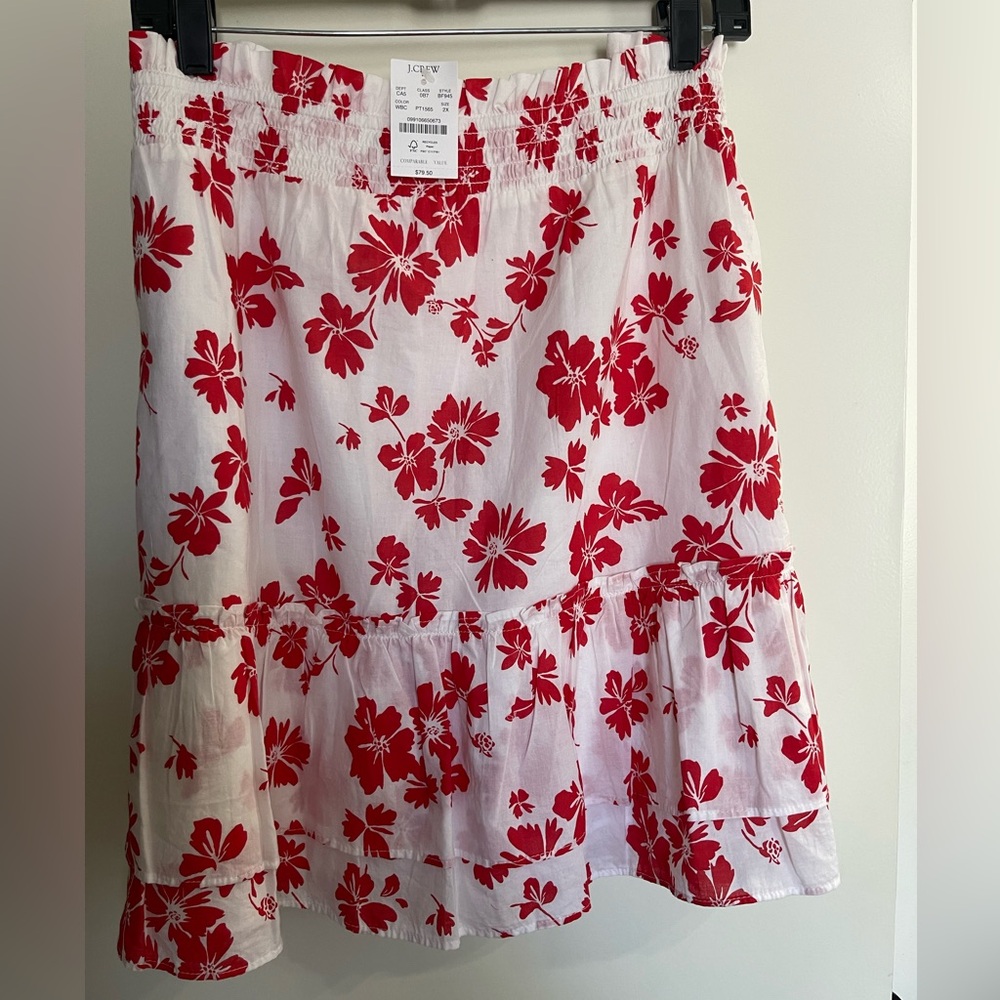 J Crew Factory ruffled smocked waist mini skirt.  Size 2x Plus
